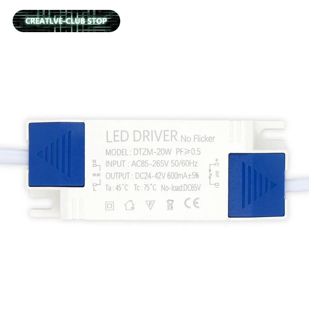 LED Power Supply Adapter 10W 20W 30W 40W 50W Lighting Transformers DC24-42V AC85-265V Panel lights For LEDs Driver No Flicker