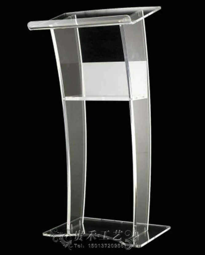 GUIHEYUN Acrylic Single Shelf Podium Lectern Acrylic Podiums, Clear Pulpits, And Lecterns