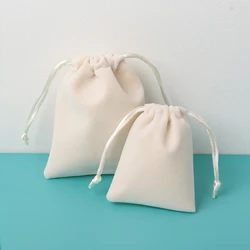 5Pcs Jewelry Velvet Drawstring Bag Gift Packaging Pouches for Wedding Christmas Party Decoration Eyelashes Makeup Storage Sack