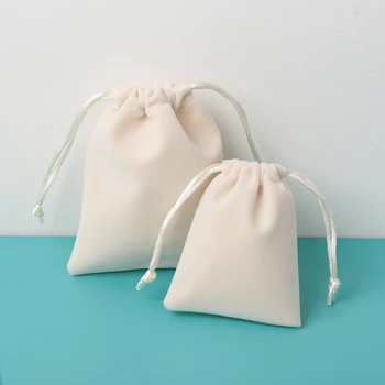 Bolsa de terciopelo con cordón para joyería, 5 piezas, embalaje de regalo para boda, decoración de fiesta de Navidad, pestañas, saco de almacenamiento de maquillaje