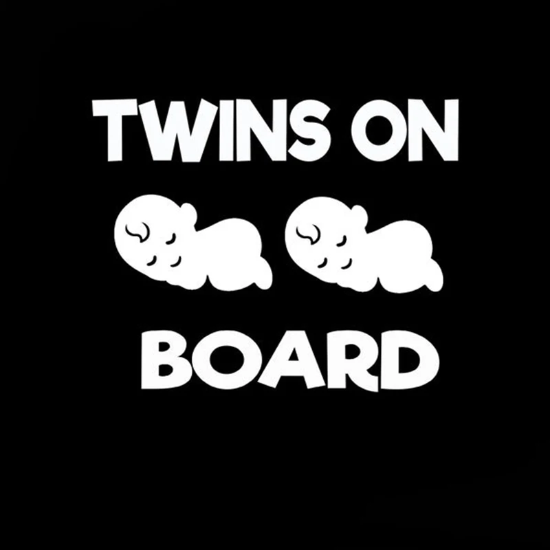 Black/White TWINS ON BOARD Car Sticker Sea Life Small/Big Size Removable Waterproof Window Body Decal CL832