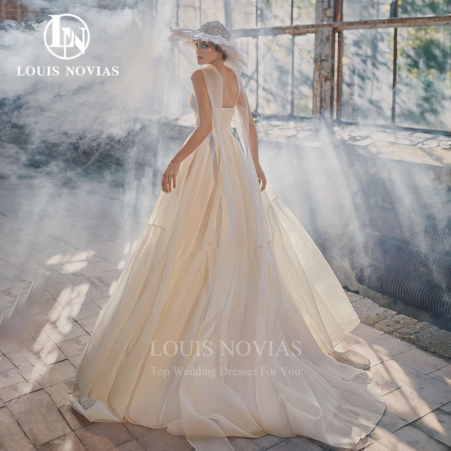 LOUIS NOVIAS-vestido De Novia De tul sin mangas, traje De Novia con Espalda descubierta, botones, escote Corazón, 2022