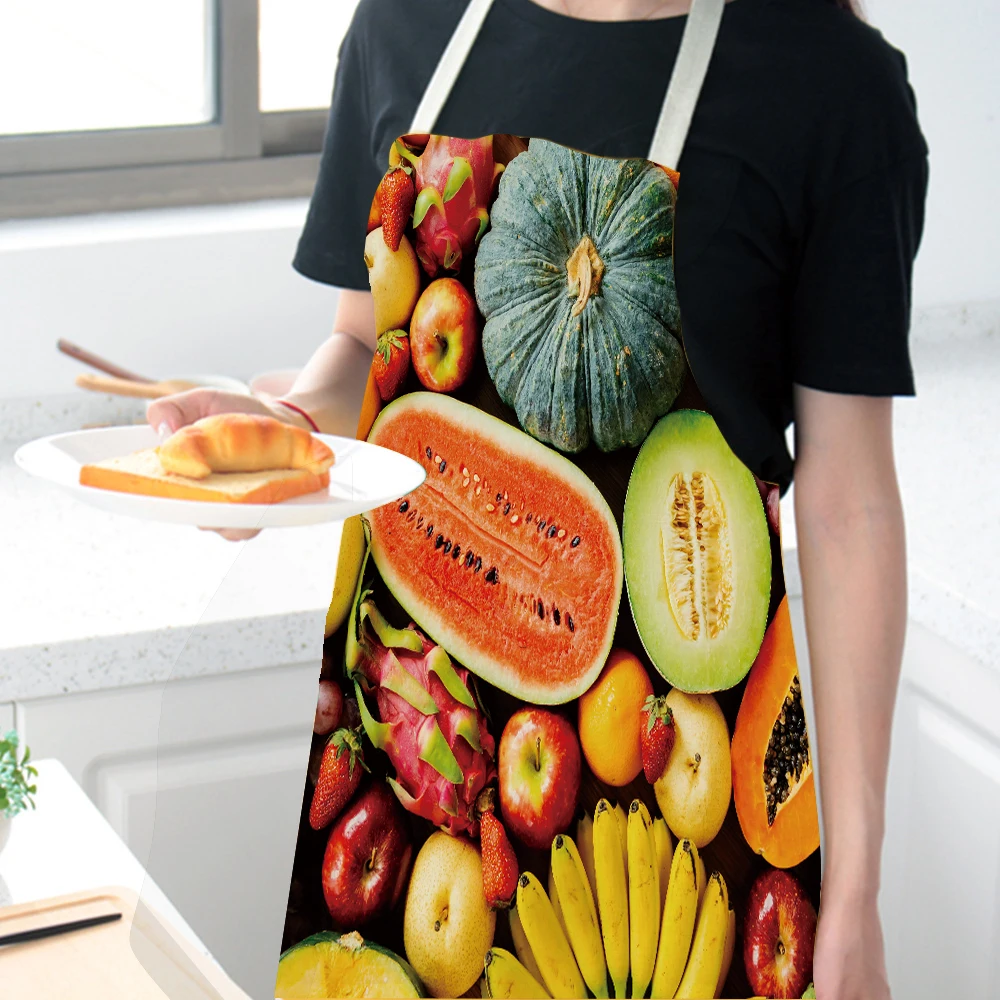 Plant Fruit Style Apron Baking Home Aprons For Women Watermelon Pattern Accessories Cooking Apron Living Room Custom Apron Bib