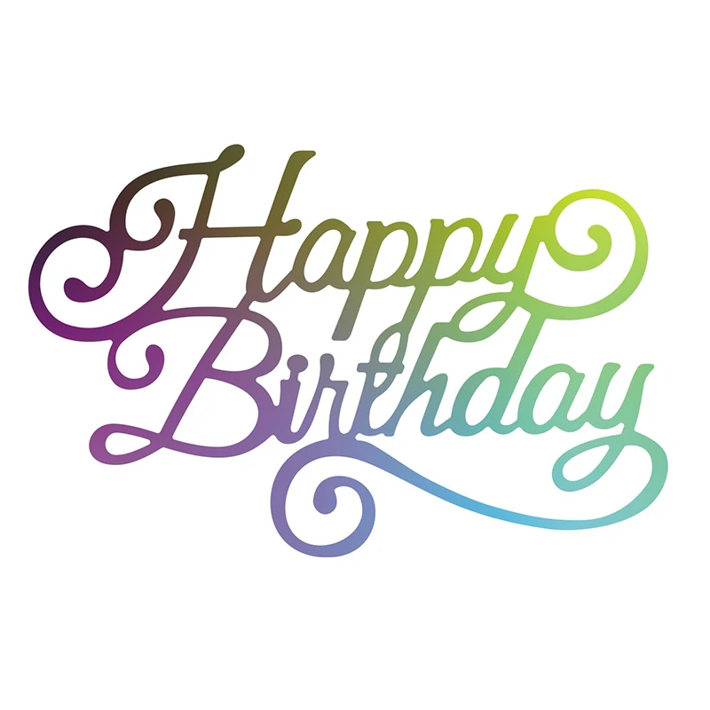 2022 New Arrival Metal Happy Birthday Phrase Word Letter Cutting Dies for Scrapbooking Greeting Card Making Stencils Paper Craft