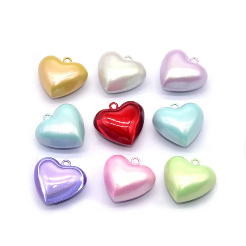 5pcs Heart Shape Close Twinkle Jingle Bells Good Luck Charm Pendant Festival Holiday Jewelry Craft Findings