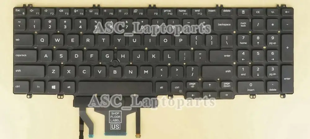 لوحة مفاتيح QWERTY الأمريكية الجديدة لأجهزة DELL Precision 3500 3501 3540 15-3541 خط العرض 5500 5501 2019 باللون الأسود ، مع إضاءة خلفية ، مع مؤشر