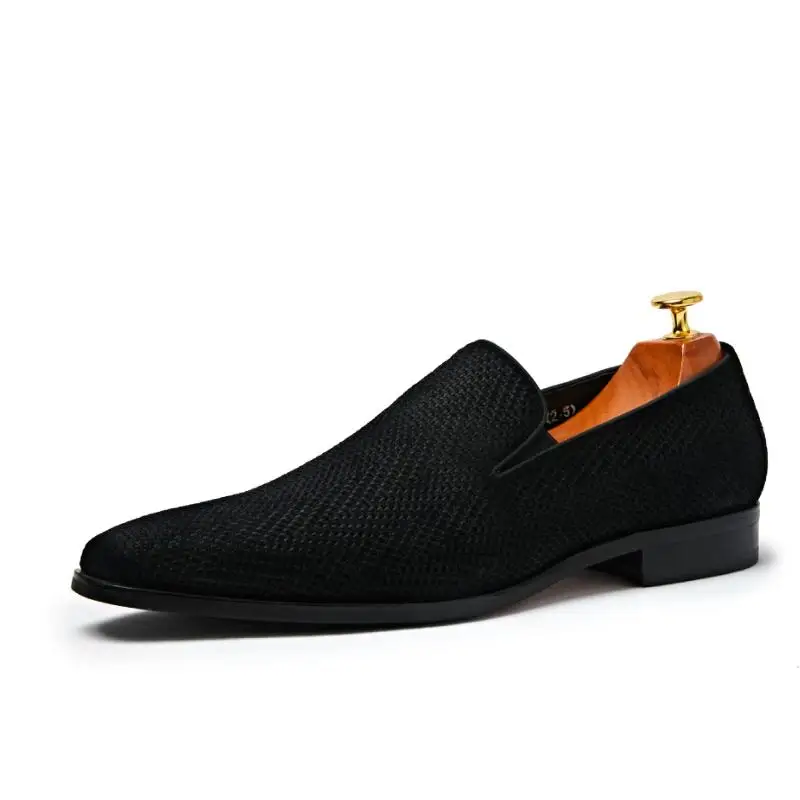 

Spring Summer Cow Suede Leather Casual Men Shoes Comfortable Breathable Daily Work Shoes Mes Business Leisure Slip-On Shoes