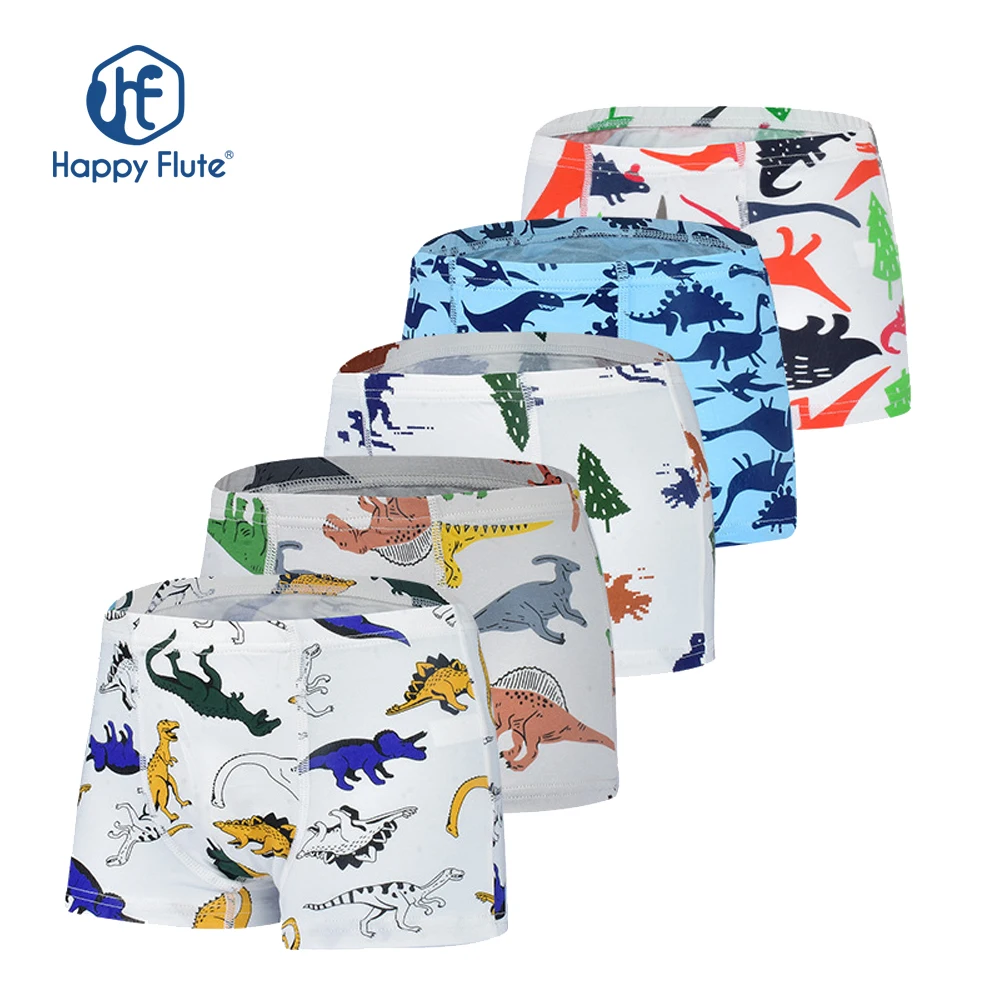 Happyflute 3 Sizes Kids Underwear New Boys' Cotton Cartoon baby Dinosaur Print Reusable Washable Cloth Shorts