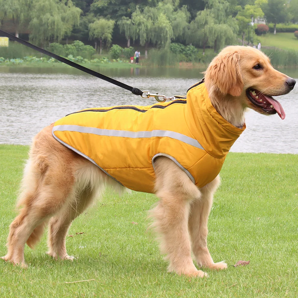 Chaleco de invierno para mascotas, chaqueta impermeable para cachorros, abrigo cálido para perros medianos y grandes, ropa reflectante, atuendo para mascotas, XL-6XL