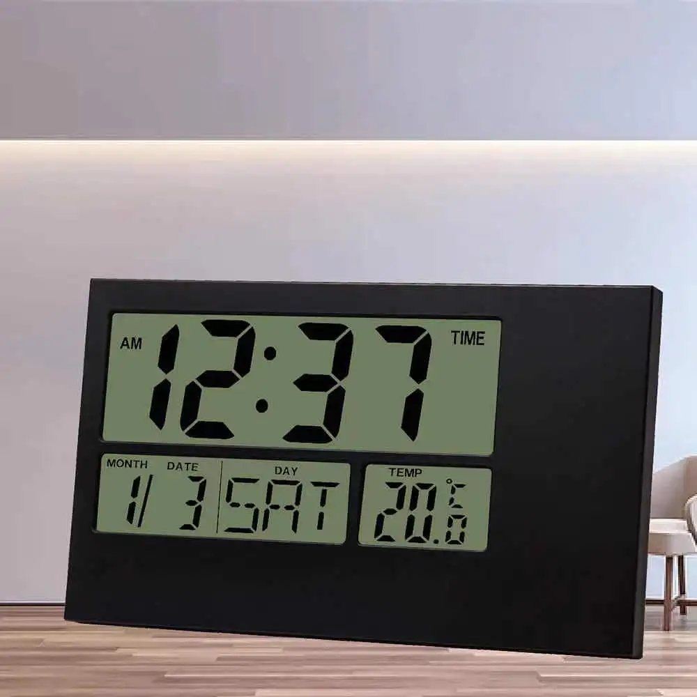 Large Wall Clock  Home Decor  Digital Table Alarm Electronic watch Calendar Countdown Timer Temperature Modern Design