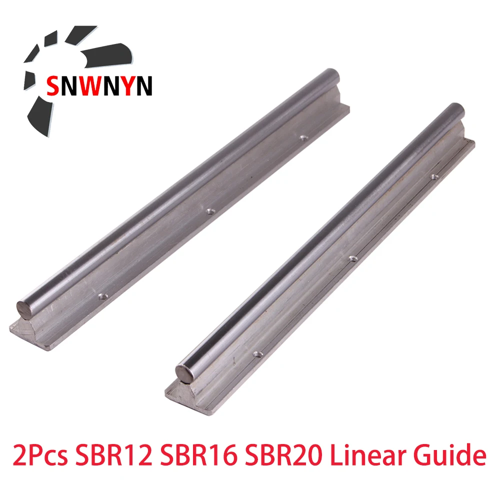 SBR12 SBR16 SBR20 Linear Guide Rail 2PCS 12mm 16mm 20mm Length 300 500 1000mm Fully Supported Linear Rail Shaft Rod For CNC Part