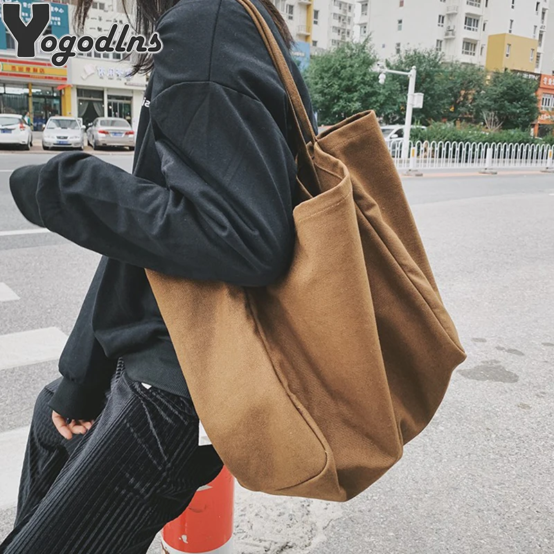 Bolso de compras de lona informal de alta calidad, bolsa de mano ecológica reutilizable, bolsas de hombro ligeras, bolsa de mano diaria de gran capacidad