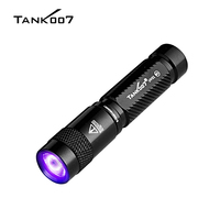 TANK007 UV01 Portable Waterproof Ultraviolet Lamp EDC 365nm LED UV Flashlight Mini Keychain 1W AAA Battery Blacklight Torch