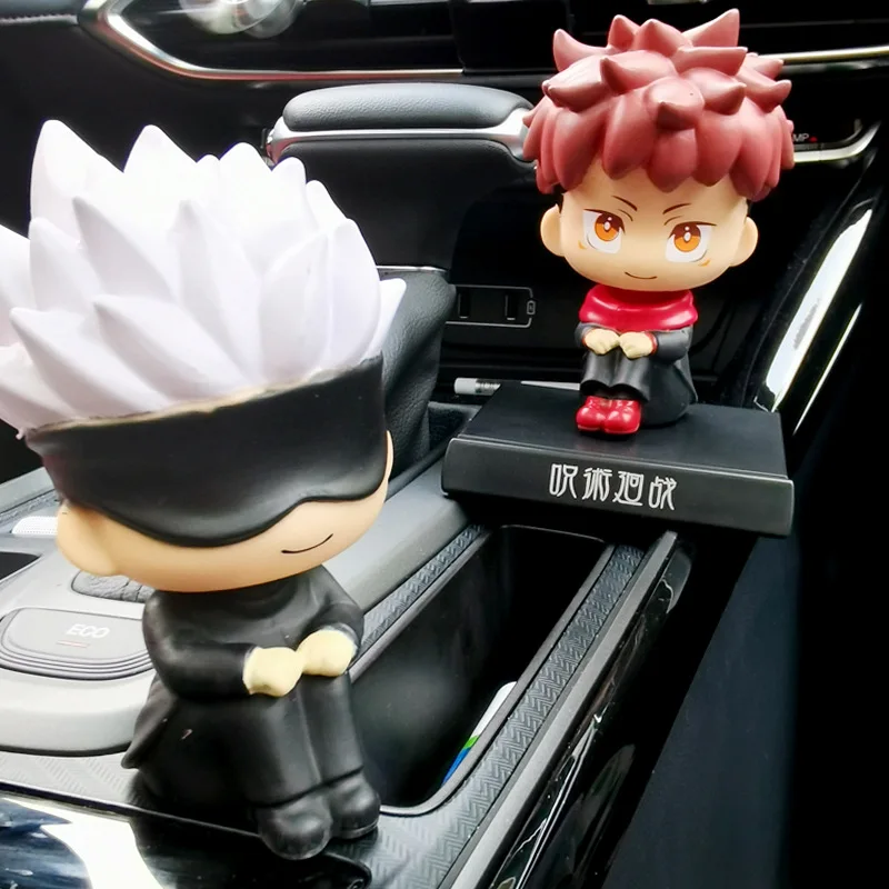 Animation Jujutsu Kaisen Toys Shake Head Doll Car Accessories Cartoon Ornament Interior Auto Decoration Character Model Holder