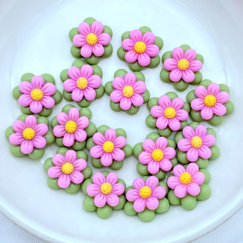 30Pcs Neue 13mm Harz Schöne Mini Blume Flache Rückseite Cabochons Scrapbooking DIY Schmuck Handwerk Dekoration Zubehör Q07