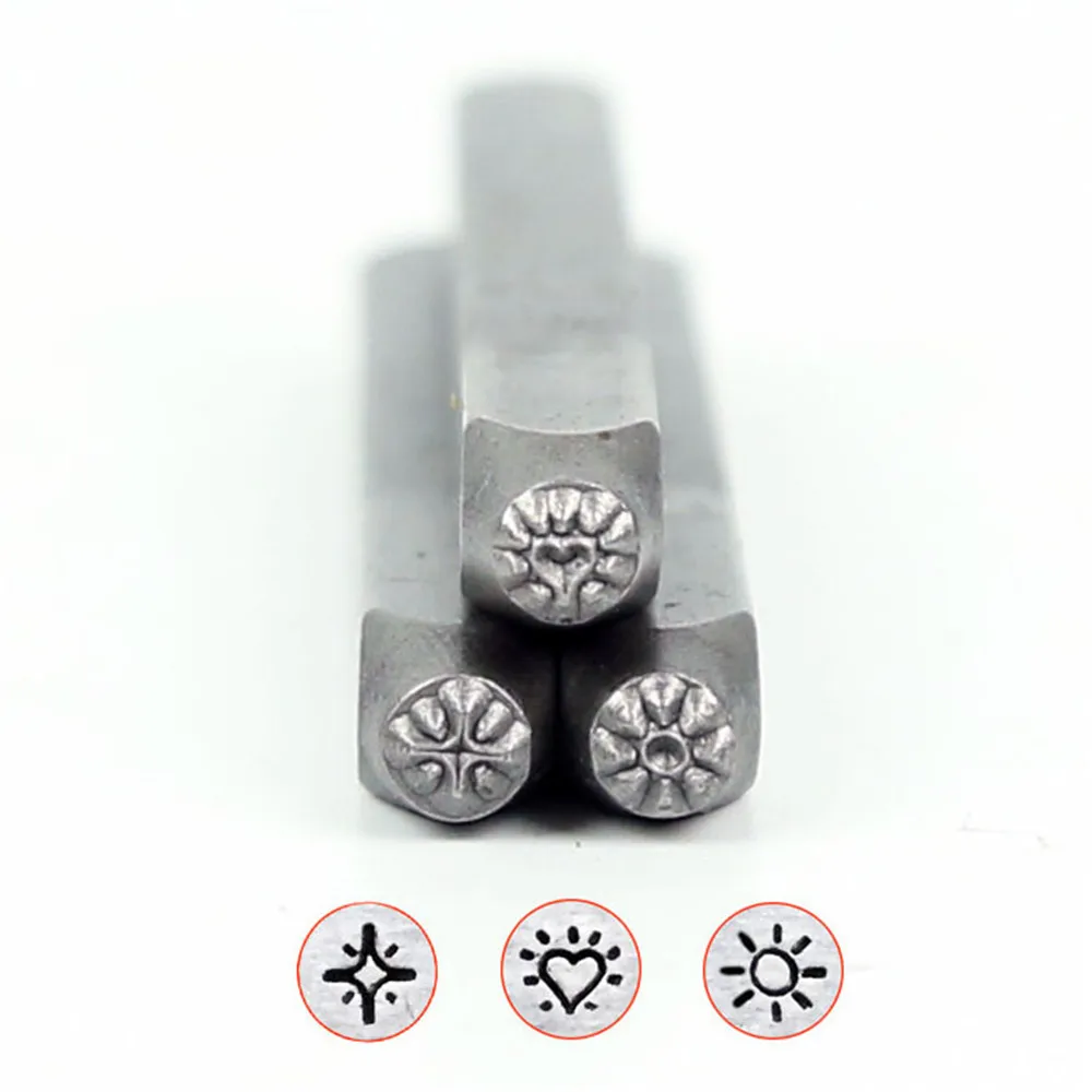 Sparkle /Sunshine Design 3mm Metal Jewelry Design Stamps,DIY Bracelet/jewelry symbols steel stamp