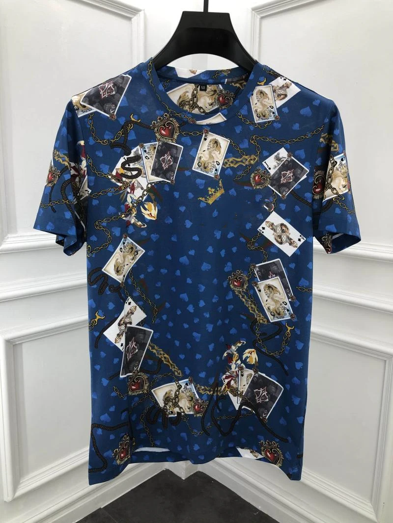

Europe style new designer men's high qulity fashion print t-shitrs tops C355