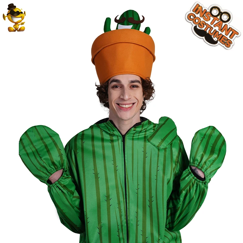 QLQ Unisex Adult  Cactus Hat Costume Cosplay Holiday Party Funny Green Men Cactus  for Women Hat Costumes