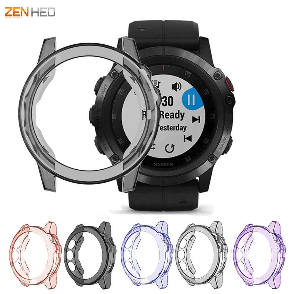 Soft TPU Protector Case Cover for Garmin Fenix 5X 5X Plus Protection Shell Frame Bumper Smart Watch Accessories