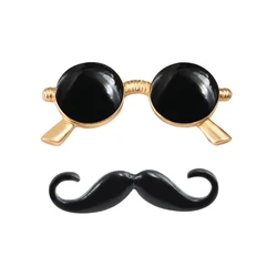 Fashion Enmale Pins Moustache Beard Glasses Sunglasses Metal Brooches for Men Women Shirt Clothes Lapel Pin Button Badge Jewelry