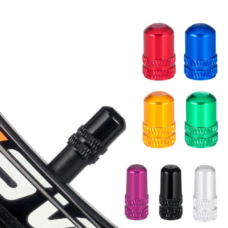 2Pcs Aluminum Bicycle Tire Valve Cap Schrader/Presta Valve Cap Bike Tire Caps With Vacuum Tire Law Mouth Nut Cycling Accessories