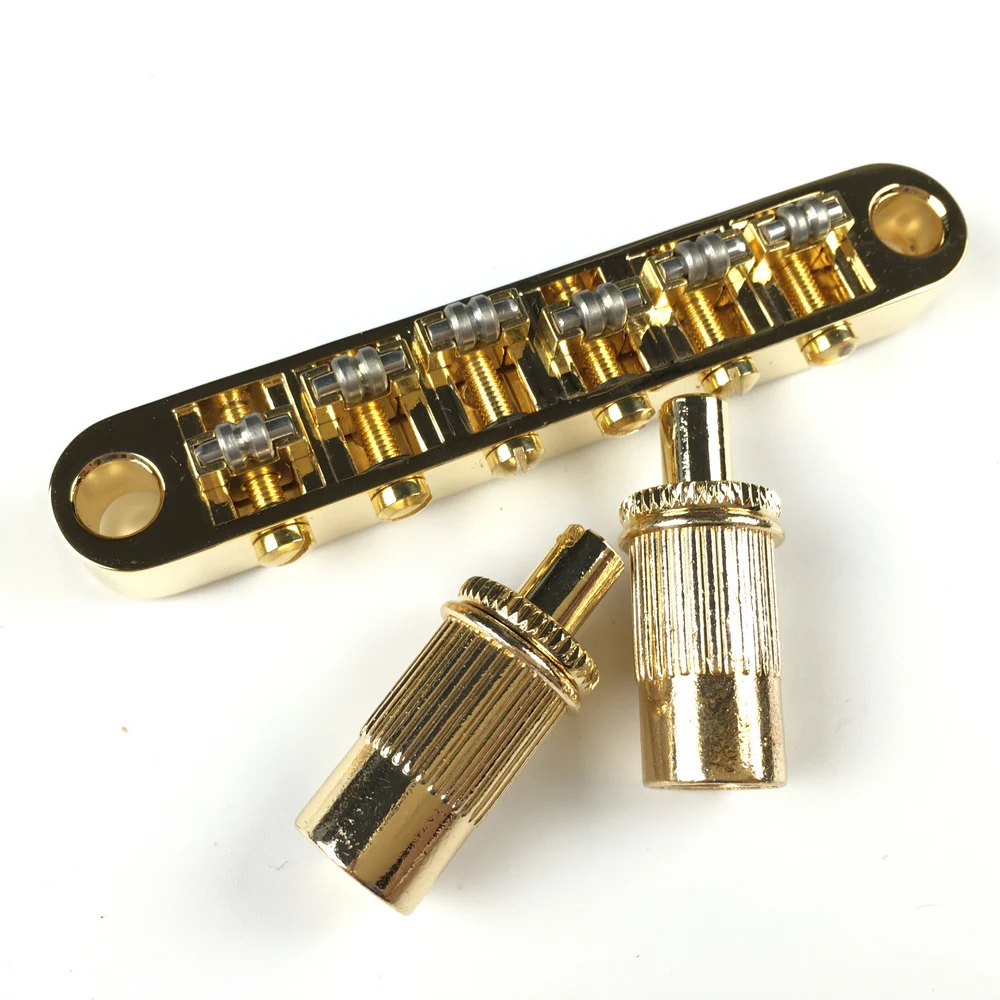 Kaynes Chrome Guitar Roller Saddle Bridge Tune-O-Matic Bridge For Epiphone Les Paul LP SG Electric Guitar Silver Black Gold