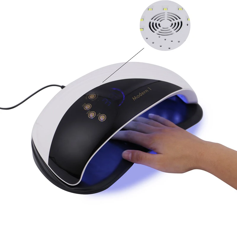 

Nail Dryer Modern Shell Shape LED UV Lamp With Fan High Power Quick Drying Varnish Curing Big Nail Art Machine