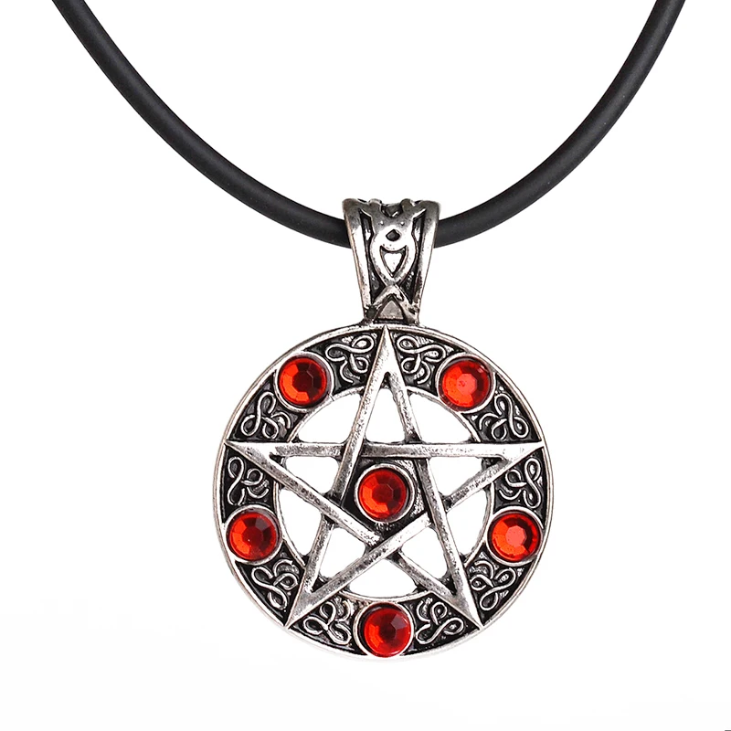 Gothic Supernatural Necklace Pentagram Pentacle Five Pointed Star Wicca Pagan Dean Winchester Pendant Vintage  Jewelry Wholesale