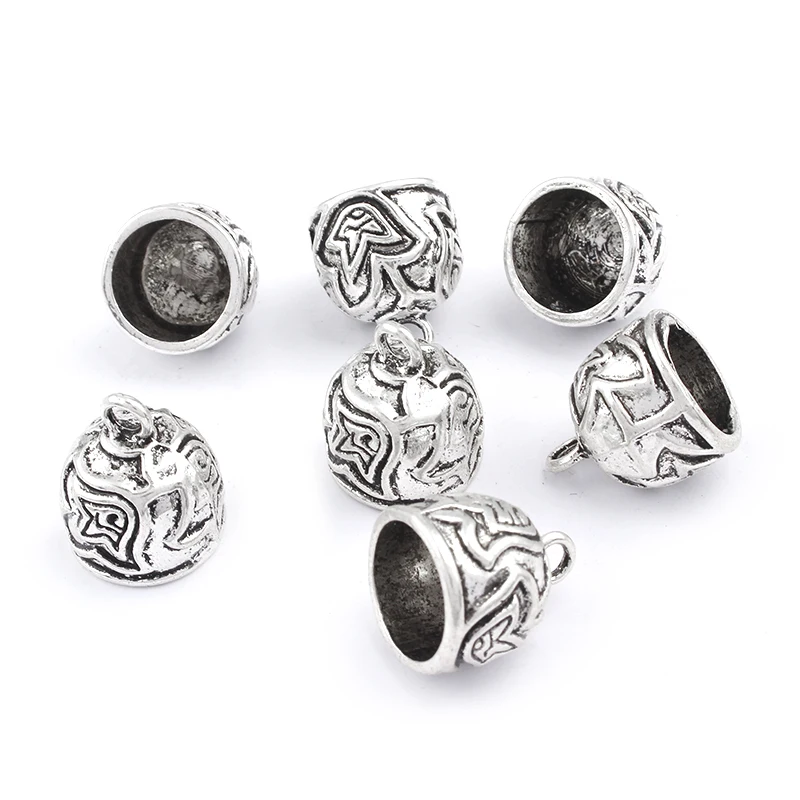 10pcs Argento Antico di Colore 12 millimetri Cap Filigrana Pendenti E Ciondoli Nappa End Caps Bead Per Il Braccialetto Collana FAI DA TE Risultati