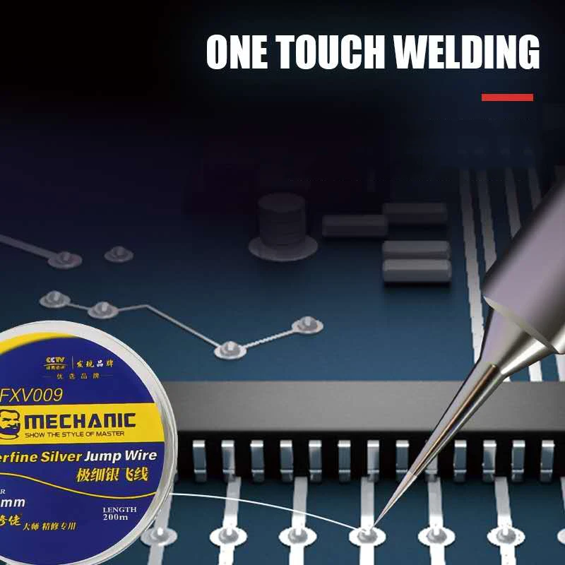 0.009Mm Zilver Jump Draad Pcb Link Draad Solderen Draad Vingerafdruk Onderhoud Vliegen Lijn Mobiele Telefoon Computer Reparatie Tools