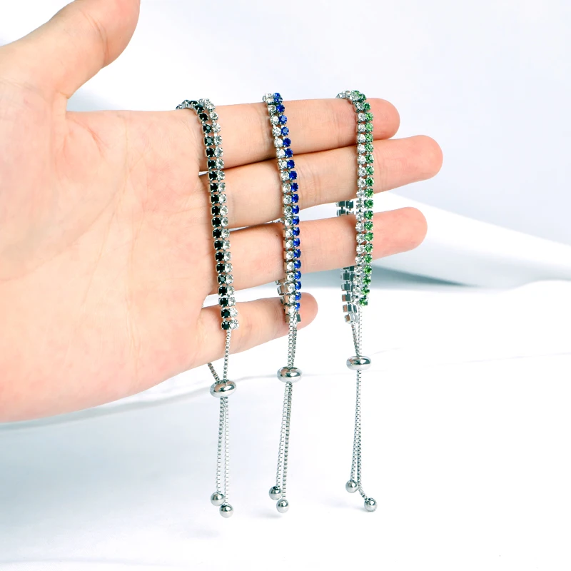 HuiSept Bracelet 925 Silver Jewelry with Cubic Zircon Gemstone Fashion Accessories for Women Wedding Adjustable Chain Bracelets