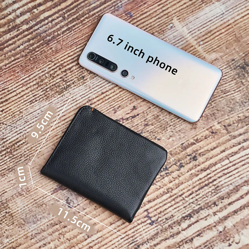 Dünnen männer Geldbörse Aus Echtem Leder Lässig Kleine Geldbörse Kredit Visitenkarte Halter Brieftasche Bifold Mini Geld Tasche Geldbörse NUPUGOO – Detail 4