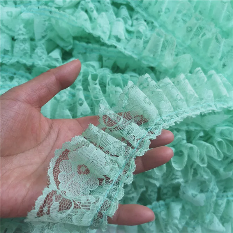 1yard ricamo tessuto di pizzo fai da te 6cm Guipure Tulle verde rosa blu pizzo nastro Trim cucito artigianato tessuto di pizzo abiti abito ZA9