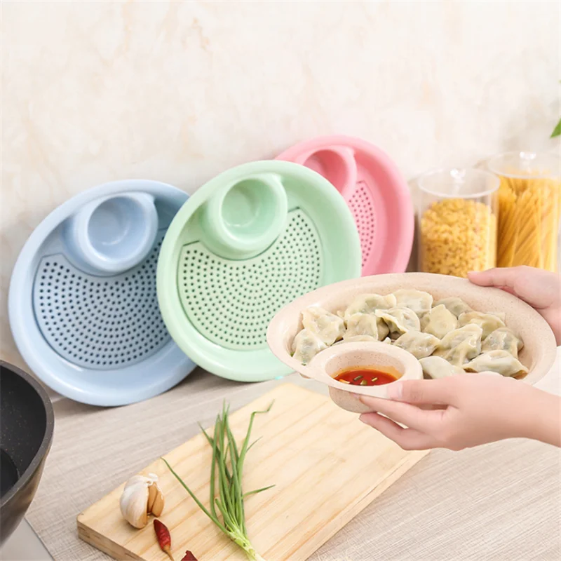 Double drained vinegar dish Dumpling dinner plate Kitchen gadgets and accessories Kitchen accessories tools supplies