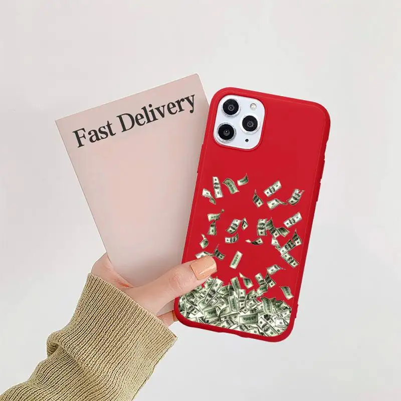 0 money dollar design pattern Phone Case Candy Color for iPhone 6 7 8 11 12 s mini pro X XS XR MAX Plus custom protective capa