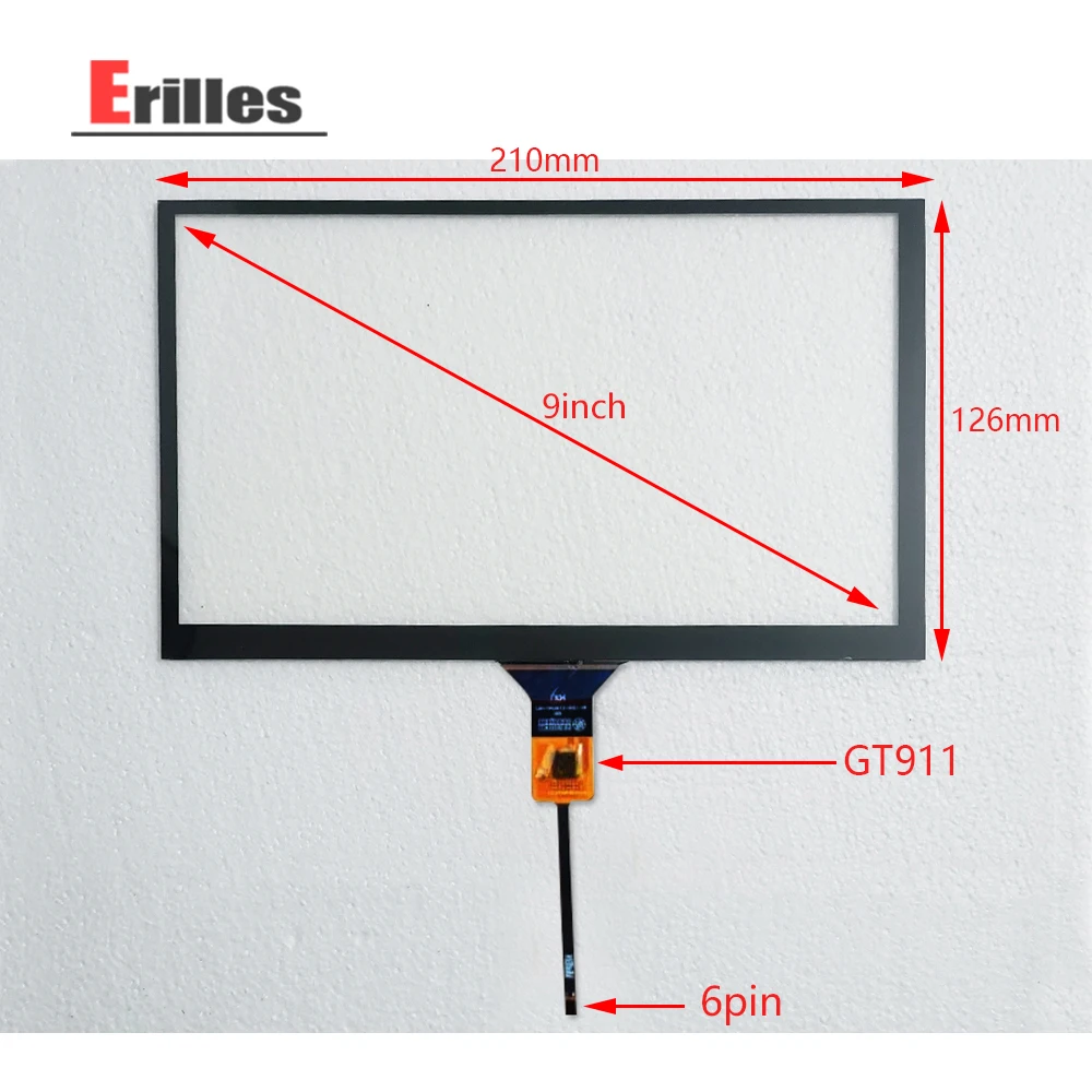 New 9'' inch For Car Radio Panel GT911 GT615 6pin LXH-TPC0013-0021-V5 XDX Touch Screen Panel Digitizer Sensor Replacement Parts