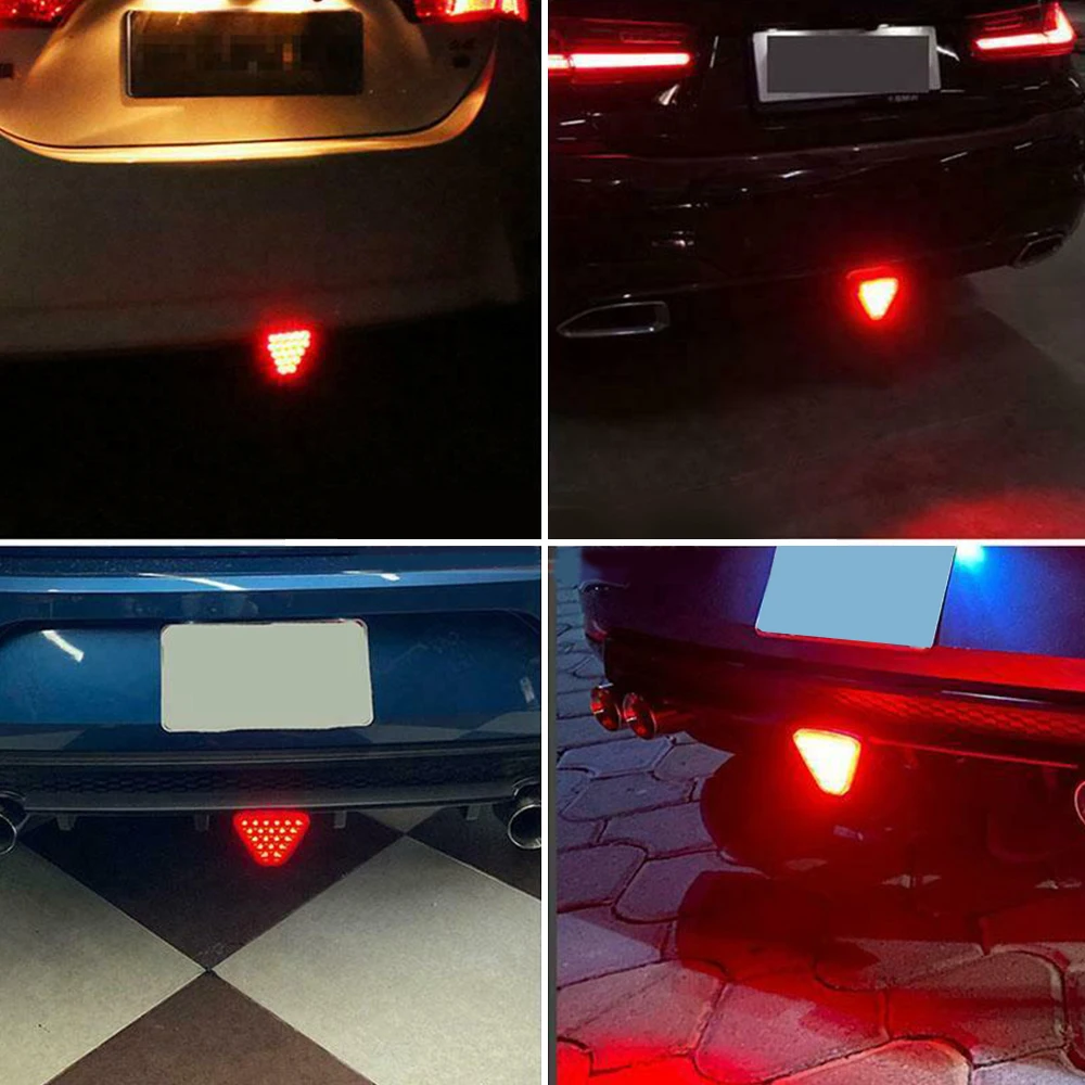 OKEEN F1 Triangle Style Light Car Pilot Stop Safety Lights Sporty Rear Third Brake Light Auto Tail Warning Brake Signal Lamp 12V