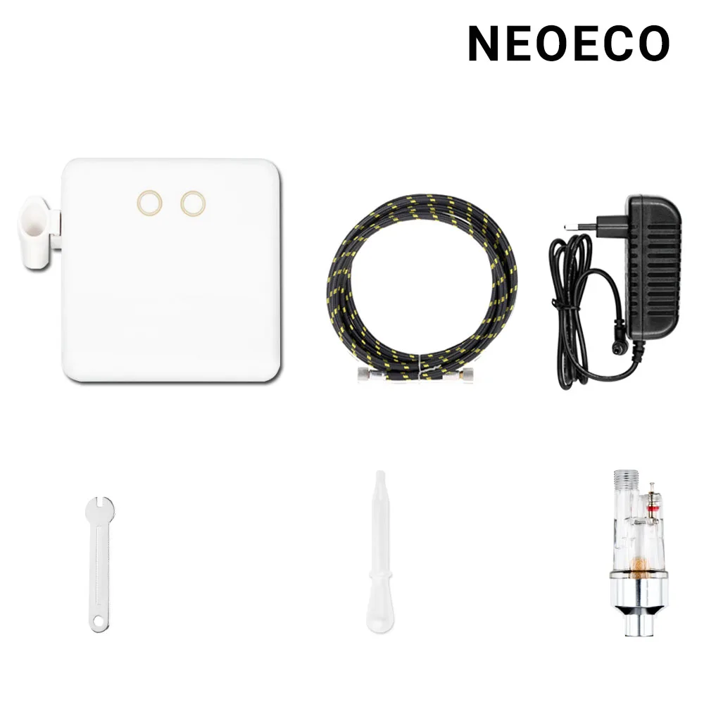 Auto Stop Function Dual-Action Airbrush With Compressor 0.2mm/0.3mm/0.5mm Gold Kit Spray Gun Power Touch Switch Cake Model