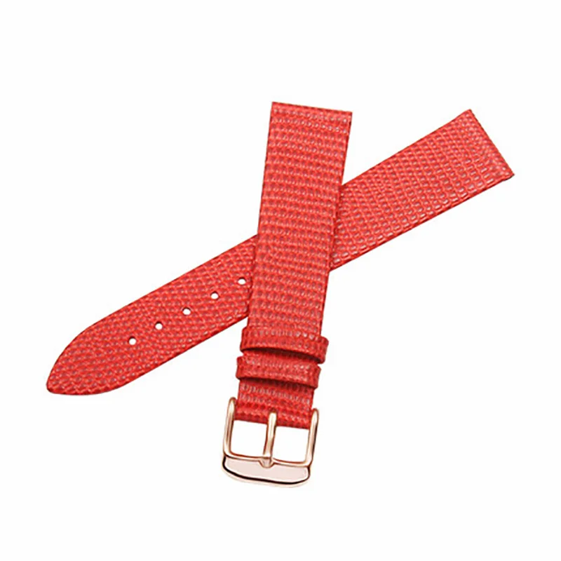 Ultrathin lizard pattern leather strap 12mm 14mm 16mm 18mm 20mm  black white red brown watchband for men and women bracelet