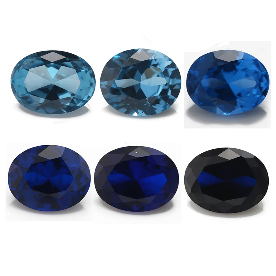 

Size 3x5~10x12mm Oval Shape Synthetic Spinel Blue Stone Gems For Jewelry 112# 113# 114# 106# 109# 120#