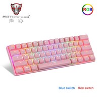 Motospeed CK62 61 Keys RGB Mechanical Keyboard USB Wired BT Dual Mode Gaming Keyboard with OUTEMU Red/Blue Switches for Gamer