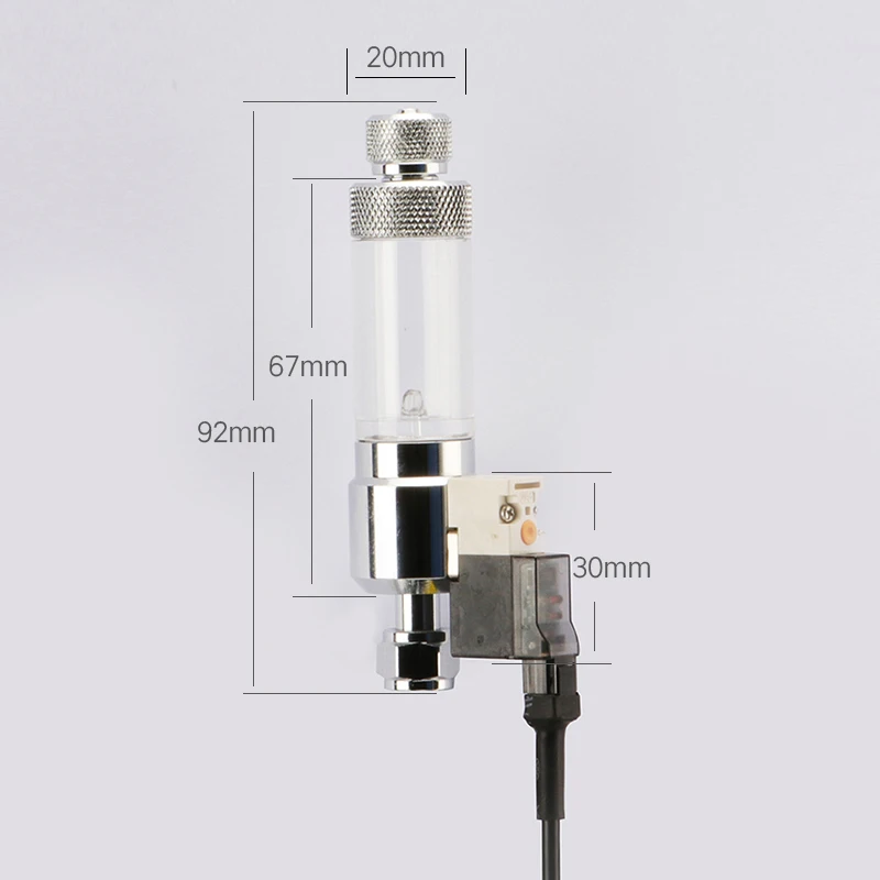 Aquarium CO2 Bubble Counter with Solenoid Valve Non-return Carbon Dioxide Measurement Device for Water Plant Tank