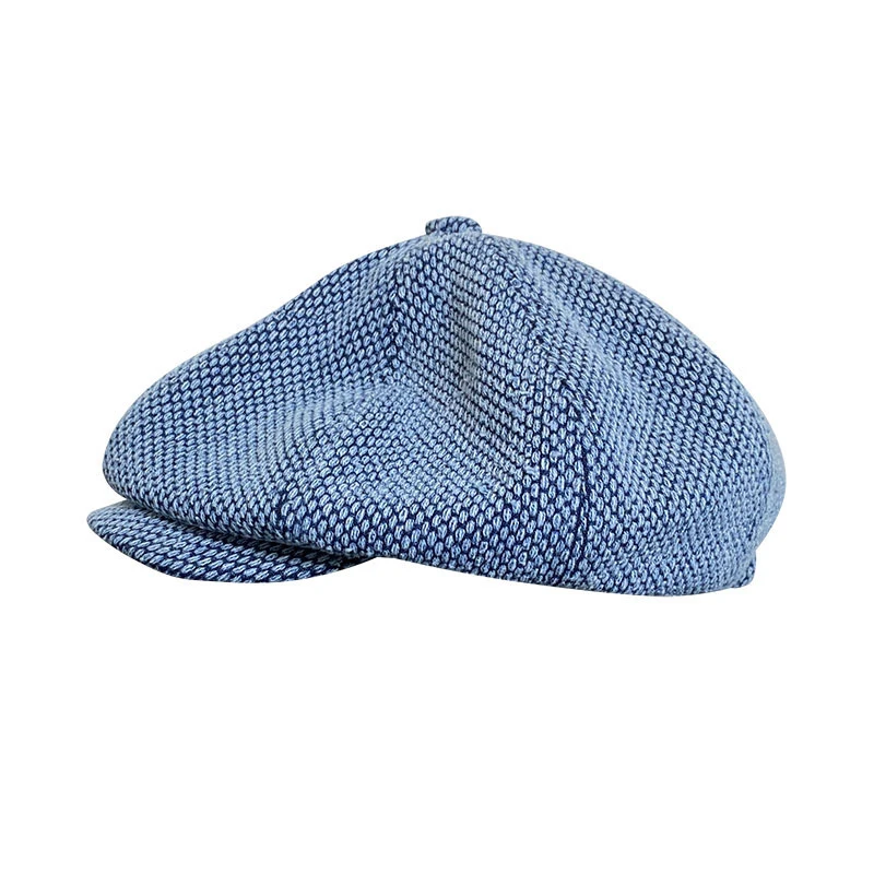 2021 New Blue Women Denim Octagonal Cap Men Newsboy Hat Uniex Casual Fashion Beret Women Painter Cap BLM306