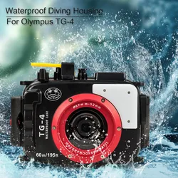 Sea Frogs Waterproof Case Underwater Case Diving Case Camera Case Cover For Olympus TG4 TG-4 60m/195FT Scuba Diving Accessories