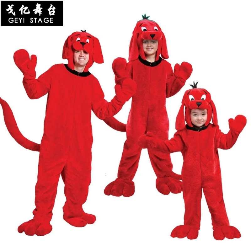 Anime Funny clifford the big red dog mascot costume dress Halloween Outfit Carnival Suit