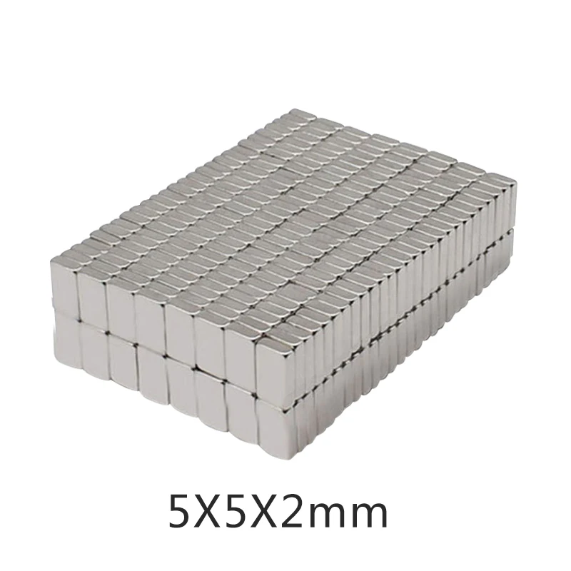 50/100/200/500/1000PCS 5x5x2 Small Block magnet Strong N35 Square  Rare Earth Magnet 5*5*2 Neodymium Magnets sheet 5x5x2mm