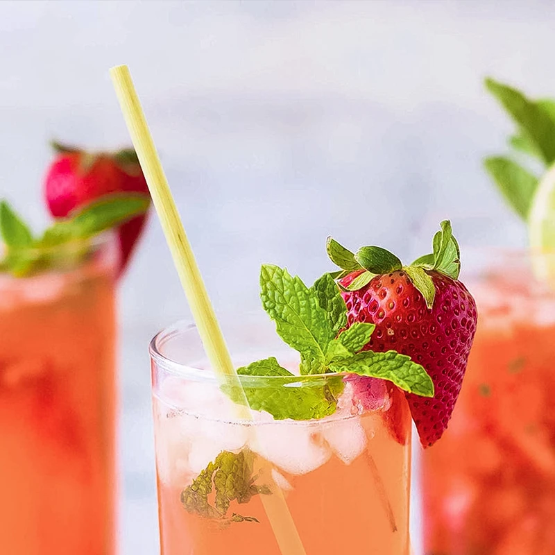 

1000pcs 20cm Natural Wheat Straw Reusable Drinking Straws 100% Natural Biodegradable Straws Environmentally Friendly Bar Tool