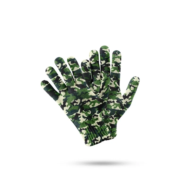 Half-Finger Gloves Camouflage Pattern Print Full Finger Gloves Men\'s Women\'s Outdoor Garden Work Gloves Cycling Fishing Gloves