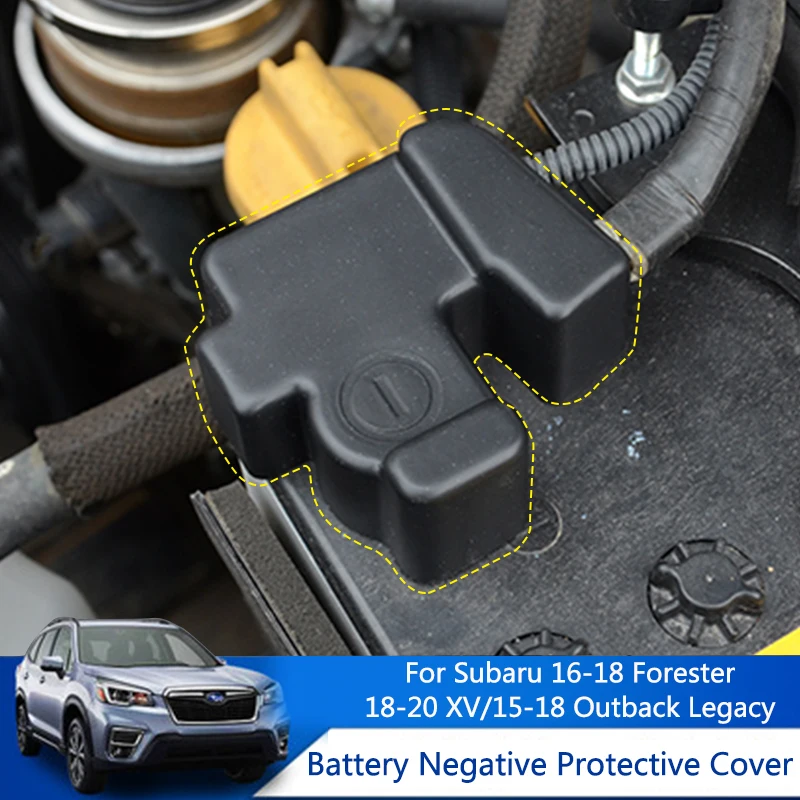 QHCP Car Engine Battery Negative Cable Terminal Cover Stickers Shells Retardant For Subaru Forester 16-18 Outback 15-18 XV 18-20