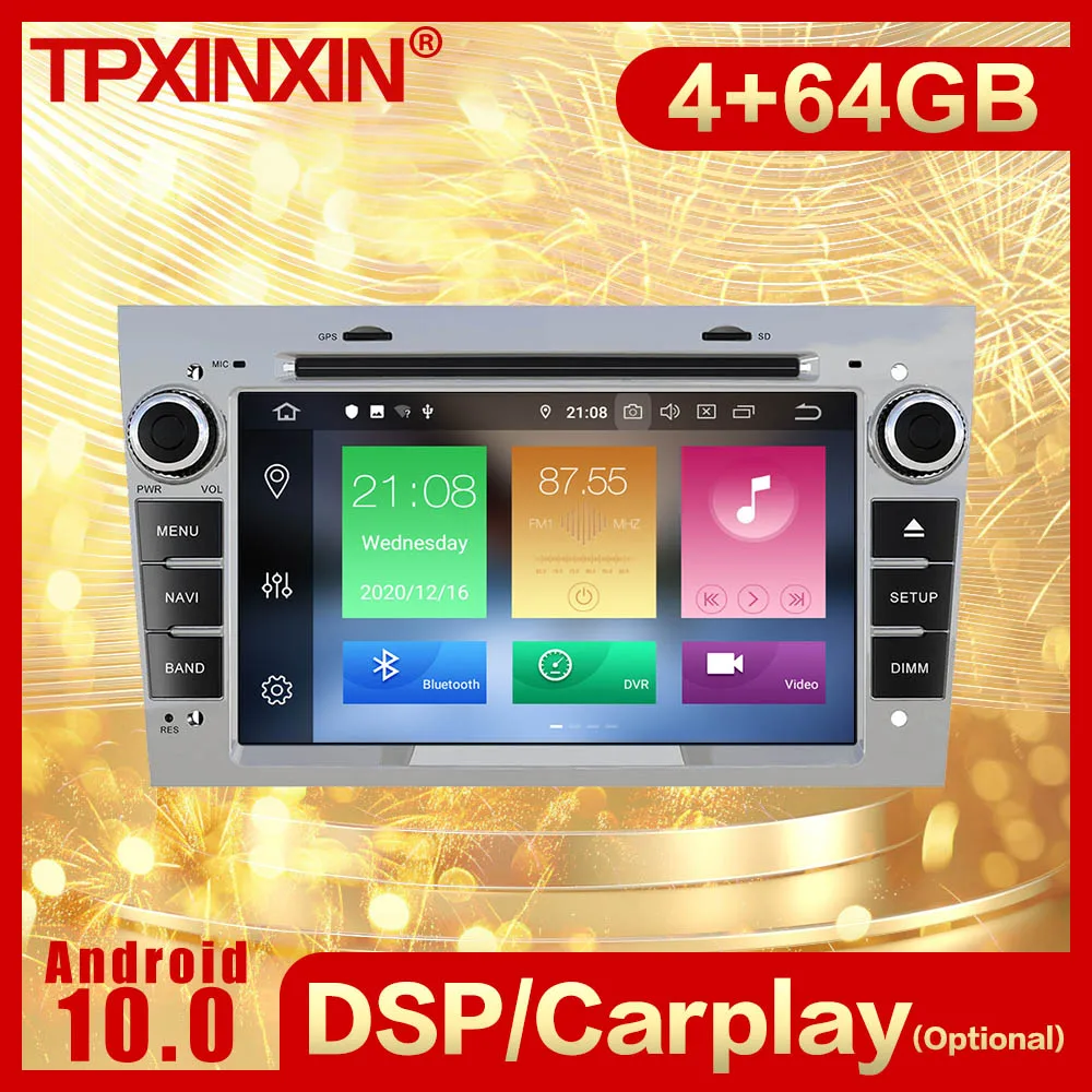 2 Din Carplay Android Radio Receiver Multimedia For Opel Astra H Zafira Vectra Vivaro Tigra Corsa C Carro GPS Recorder Head Unit